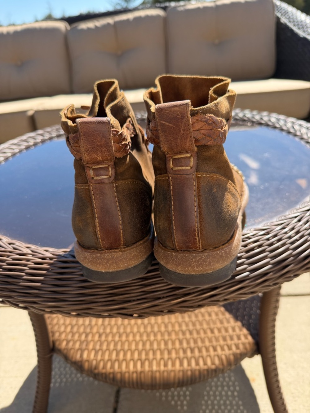 Born Brown Leather Chukka Boots - Stitched Details - Women's 10 / EU 42 rugged - Picture 5 of 9